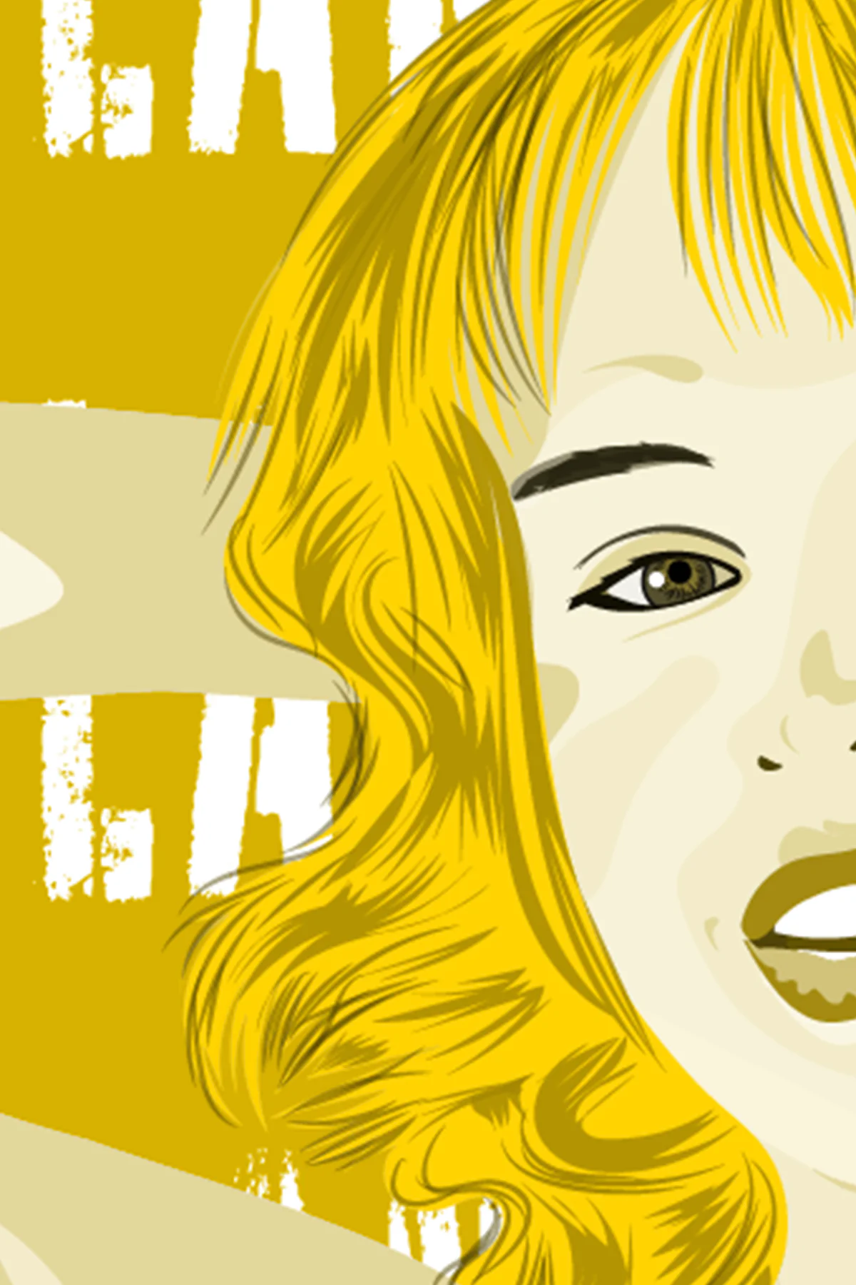 Détail jaune du portrait vectoriel inspiré d’Angèle